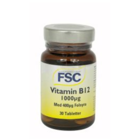 FSC Vitamin B12 1000ug + 400ugFolsyra 30 tabletter