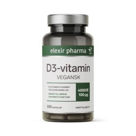 Elexir Pharma D3 Vitamin Vegan 4000 IE 100 kapslar