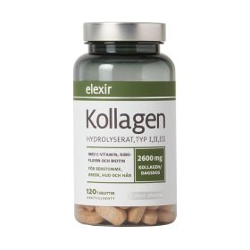 Elexir Pharma Kollagen Hydrolyserat Typ I,II,III 120 tabletter