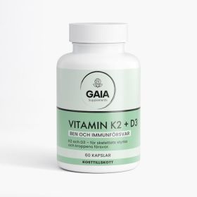 Gaia Supplements Vitamin K2 + D3 60 kapslar